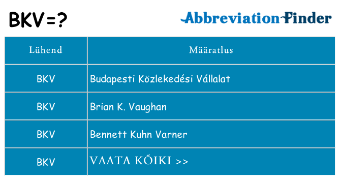 Mida bkv seista