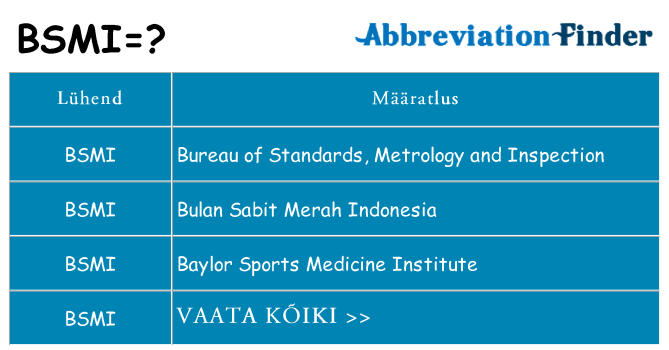 Mida bsmi seista
