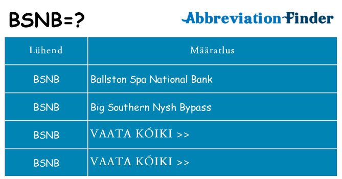 Mida bsnb seista