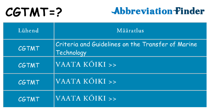 Mida cgtmt seista