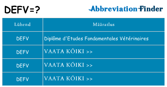 Mida defv seista