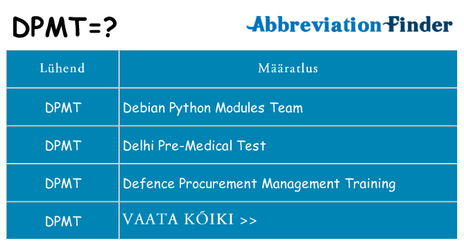 Mida dpmt seista