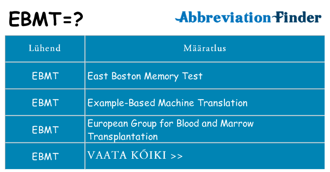 Mida ebmt seista