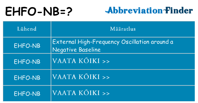 Mida ehfo-nb seista