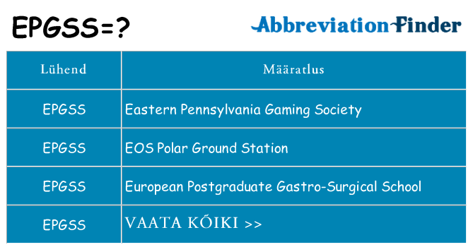 Mida epgss seista