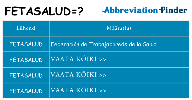 Mida fetasalud seista