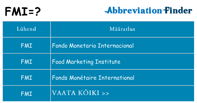 Mida fmi seista