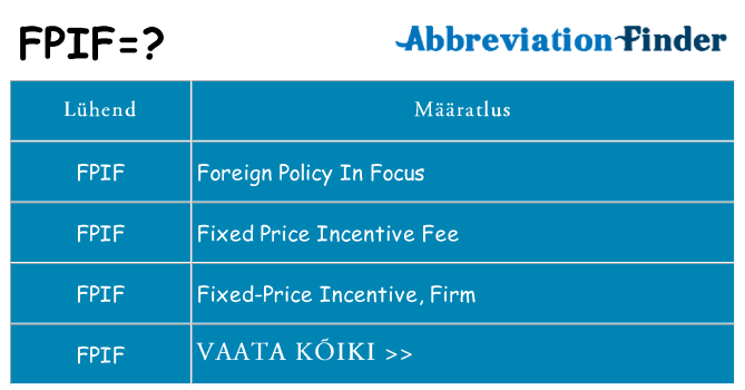 Mida fpif seista