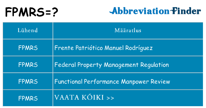 Mida fpmrs seista