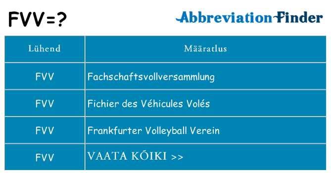 Mida fvv seista