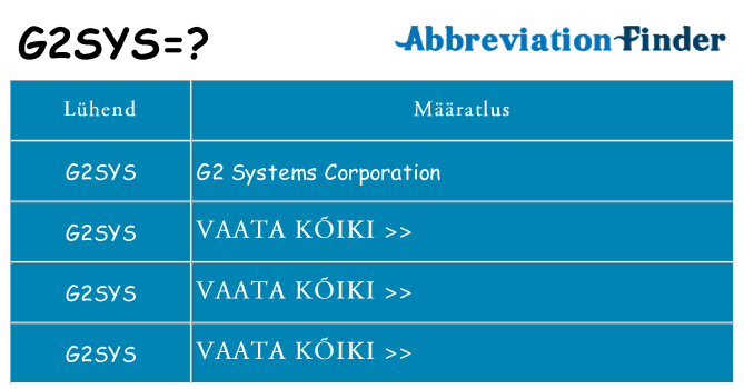 Mida g2sys seista