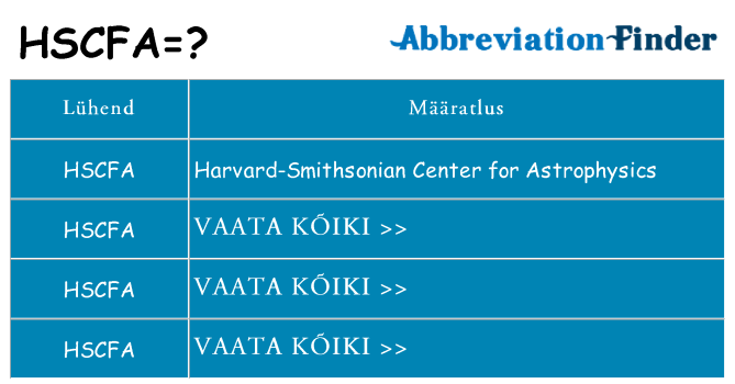 Mida hscfa seista