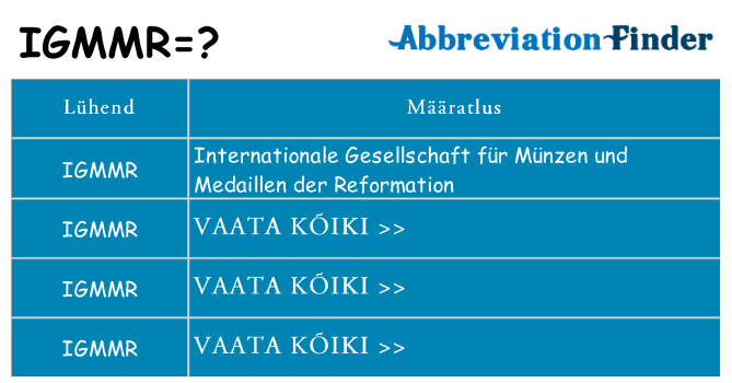 Mida igmmr seista