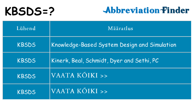 Mida kbsds seista