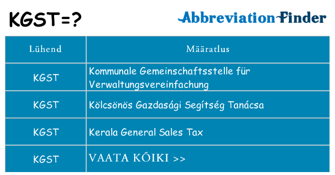 Mida kgst seista