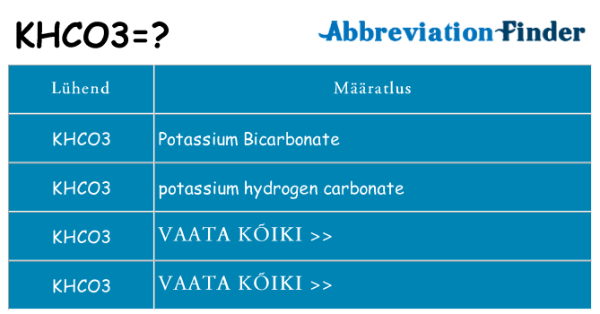 Mida khco3 seista