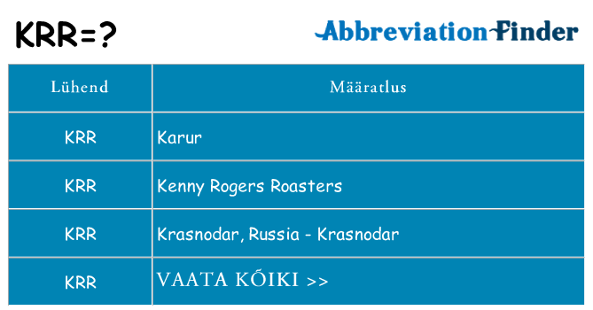 Mida krr seista