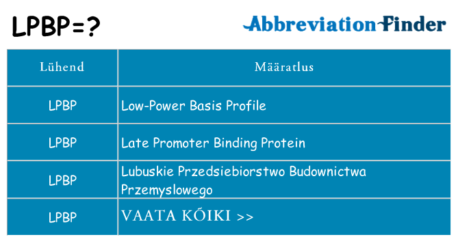 Mida lpbp seista