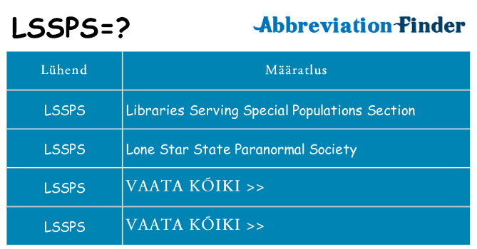 Mida lssps seista