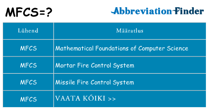 Mida mfcs seista