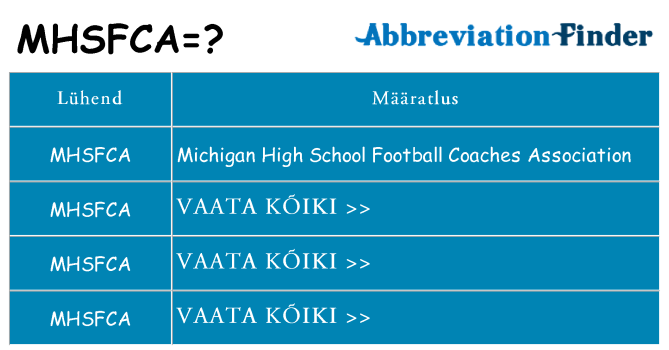 Mida mhsfca seista