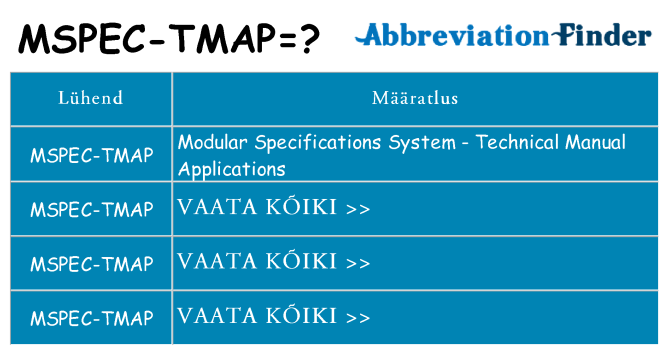 Mida mspec-tmap seista