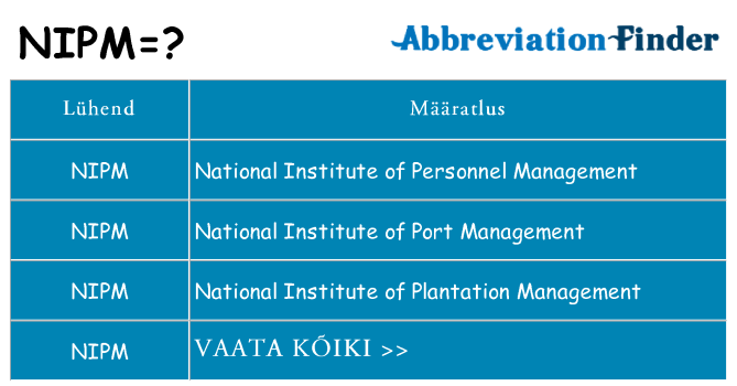 Mida nipm seista
