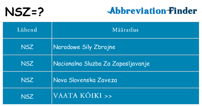 Mida nsz seista