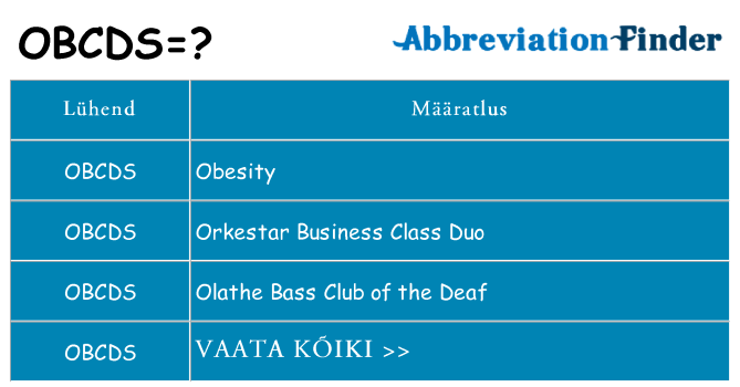 Mida obcds seista