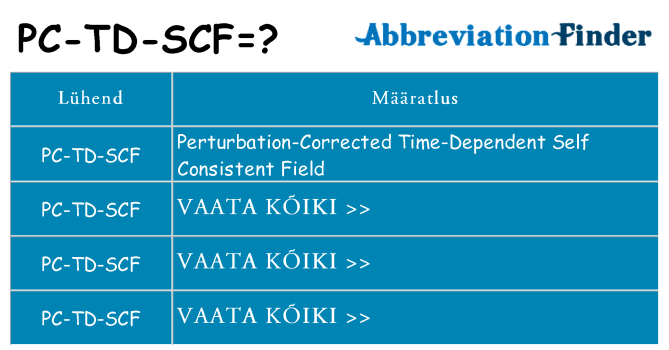 Mida pc-td-scf seista