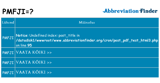 Mida pmfji seista