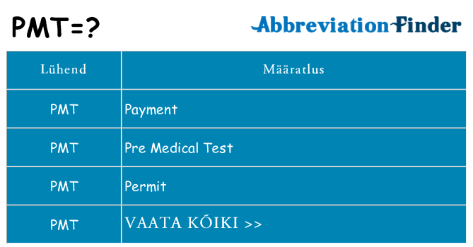Mida pmt seista