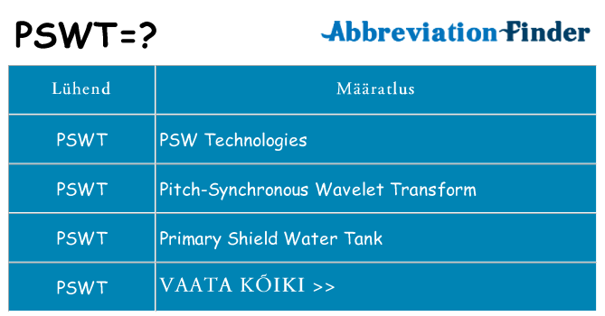 Mida pswt seista