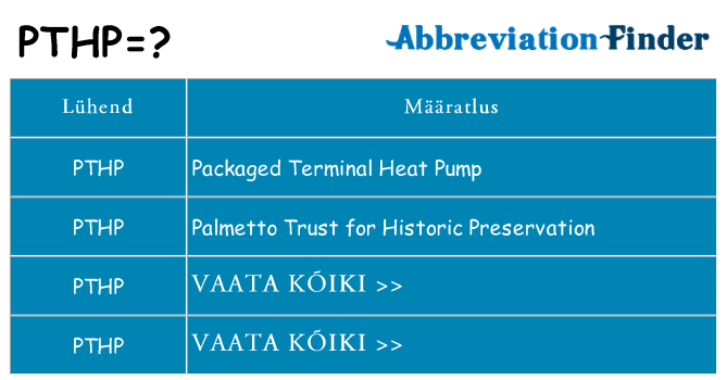 Mida pthp seista