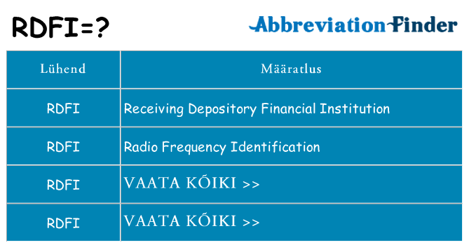 Mida rdfi seista