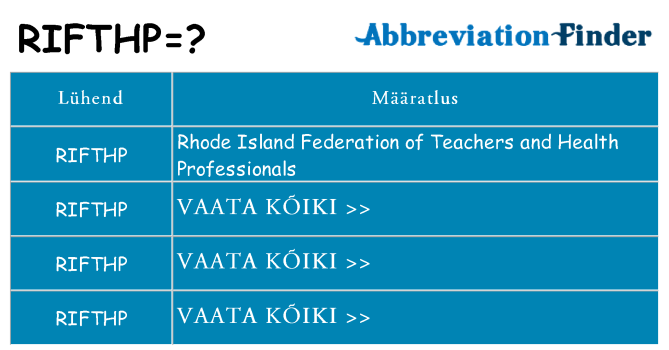 Mida rifthp seista