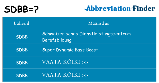 Mida sdbb seista