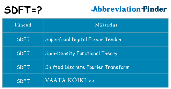 Mida sdft seista