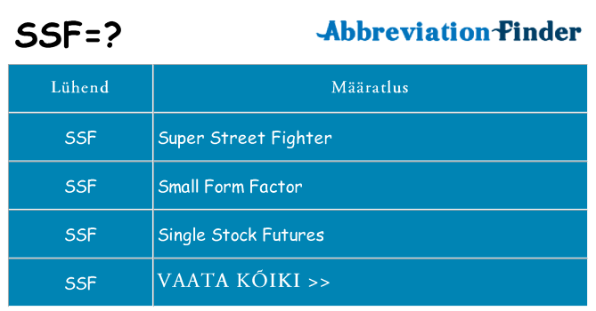 Mida ssf seista