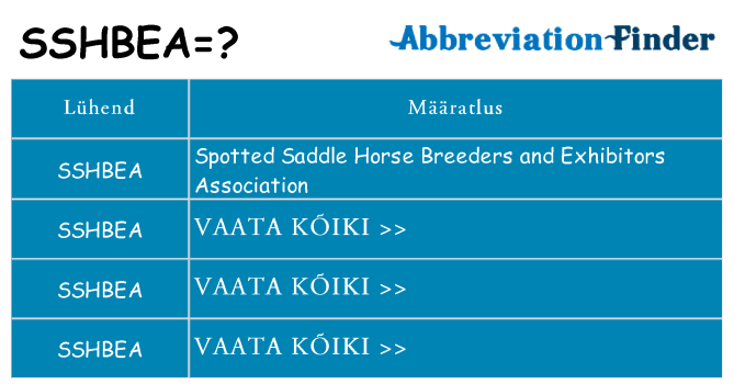 Mida sshbea seista