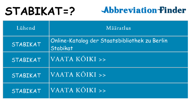 Mida stabikat seista