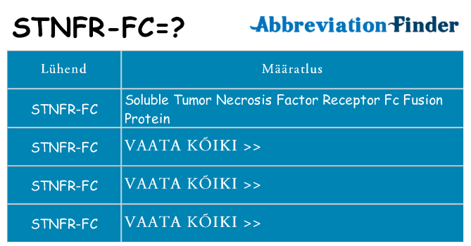 Mida stnfr-fc seista