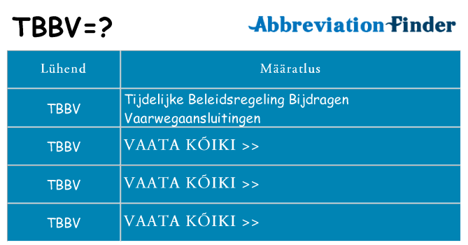 Mida tbbv seista