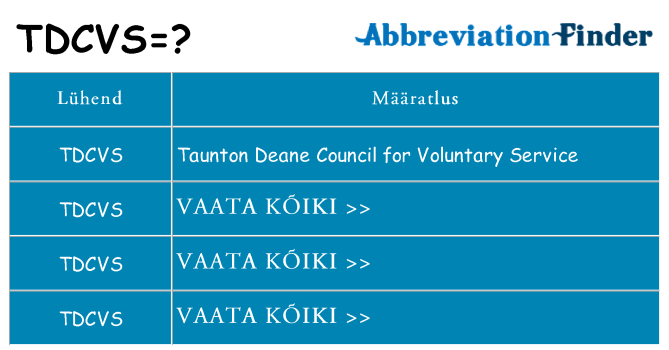 Mida tdcvs seista