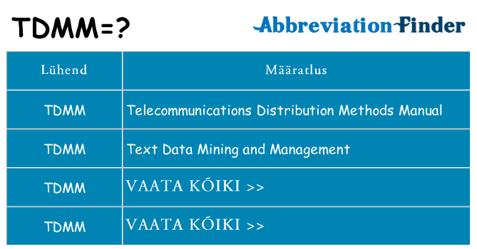 Mida tdmm seista