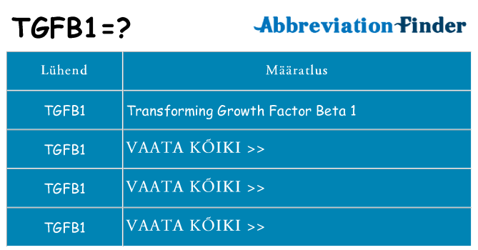 Mida tgfb1 seista