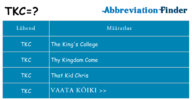 Mida tkc seista