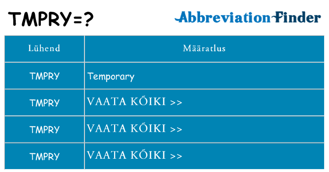 Mida tmpry seista