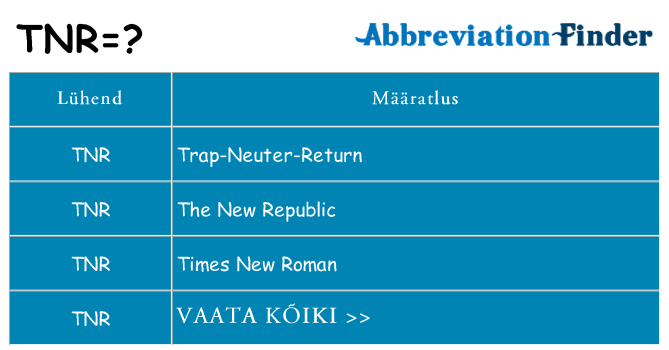 Mida tnr seista