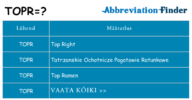 Mida topr seista